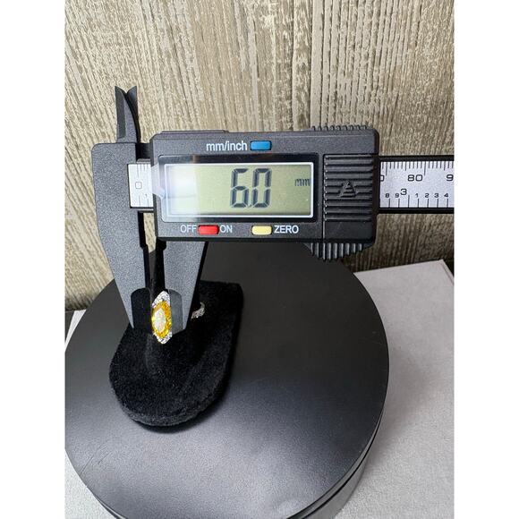 New 5ct Citrine Marquise & White Moissanite 925 Silver Ring - Picture 4 of 9